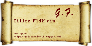 Gilicz Flóris névjegykártya